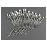 Whiting Sterling Flatware Set, Heraldic Pattern
