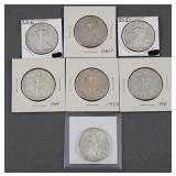 (7) 19333-1944 WALKING LIBERTY HALF DOLLARS