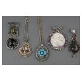 (5) STERLING PENDANTS & NECKLACES 174.2 GRAMS TW