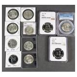 (11) SILVER FRANKLIN HALF DOLLARS