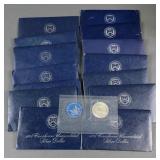 14 UNC. EISENHOWER SILVER DOLLARS 1971-1974