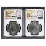 (2) 2021 CC MORGAN SILVER DOLLARS NGC MS70-MS69