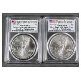(2) 2024 2025 SILVER EAGLES PCGS MS70