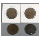 (4) 1817-1856 US LARGE CENTS