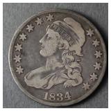 1834 CAPPED BUST HALF DOLLAR