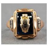 1956 10K GOLD BATTLE CREEK HIGH SCHOOL RING