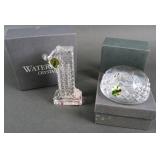 TWO WATERFORD CRYSTAL PAPERWEIGHTS