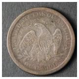 1875-S US SEATED LIBERTY QUARTER VF
