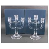 (2) WATERFORD MARQUIS SORRENTO CRYSTAL CANDELABRAS