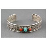 TIBETAN SILVER CUFF BRACELET