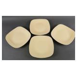 FOUR IVORY FIESTA SQUARE PLATES
