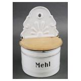 GERMAN ENAMEL WALL FLOUR BIN