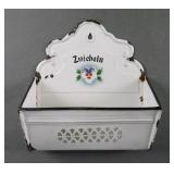 ANTIQUE GERMAN ENAMEL ONION BIN