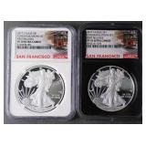 (2) 2017 S EAGLE S$1 PF70 ULTRA CAMEO