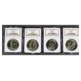 (4) 1971-1974 EISENHOWER SILVER DOLLARS NGC