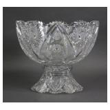 ABP CUT GLASS PUNCHBOWL & STAND