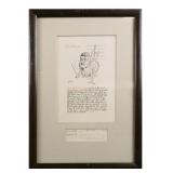 CARICATURE AND SIGNED NOTE FROM ARTHUR SULLIVAN