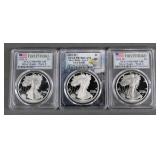 (3) 2021W/S SILVER EAGLE TYPE 2 PROOFS