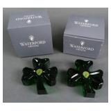 TWO WATERFORD CRYSTAL SHAMROCKS