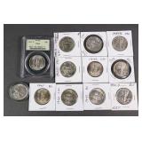 (12) SILVER WALKING LIBERTY HALF DOLLARS