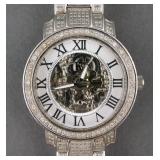 KC DIAMOND BEZEL AUTOMATIC SKELETON WATCH