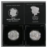 (2) 2021 MORGAN & PEACE SILVER DOLLARS