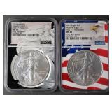 (2) 2021 HERALDIC EAGLE T-1 MS70 FINAL BOXES