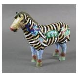 CHINESE CLOISONNE ZEBRA FIGURE