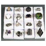 (16) STERLING RINGS 167.9 GRAMS