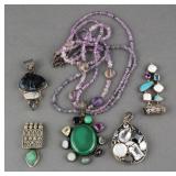 (5) STERLING PENDANTS & NECKLACES 208.3 GRAMS TW