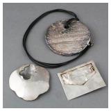 (3) OOAK STERLING PENDANTS 116.3 GRAMS TW