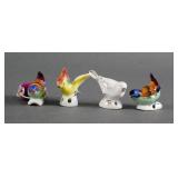 PORCELAIN BIRD PINCUSHIONS (4), GERMANY