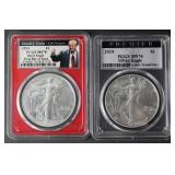 (2) 2024 SILVER EAGLES PCGS MS70