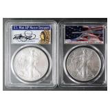 (2) SILVER EAGLES PCGS MS70 CLEVELAND