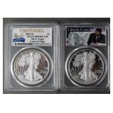 (2) PROOF SILVER EAGLES PCGS PR70 PR69