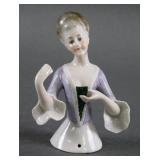 PORCELAIN HALF DOLL PINCUSHION, GERMANY