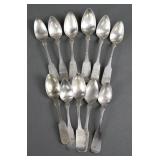 LOT OF 19C COIN SILVER SPOONS