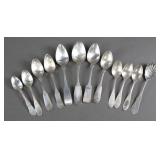 LOT OF 19C COIN SILVER SPOONS