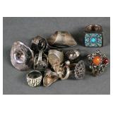 (12) STERLING RINGS 144.7 GRAMS TW