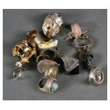 (13) STERLING FASHION RINGS 140.8 GRAMS TW