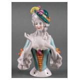 PORCELAIN HALF DOLL PINCUSHION, GERMANY