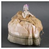 PORCELAIN HALF DOLL PINCUSHION, GERMANY