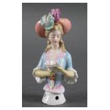 PORCELAIN HALF DOLL PINCUSHION, GERMANY