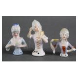 PORCELAIN HALF DOLL PINCUSHIONS (3), GERMANY