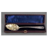 1802 ENGLISH STERLING SPOON WITH CASE