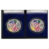(2) 2000 AMERICAN SILVER EAGLES FULL COLOR