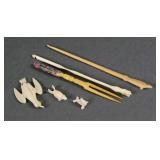 (6) ALASKAN IVORY OR BONE ITEMS