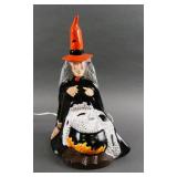 VINTAGE HALLOWEEN WITCH CERAMIC LAMP