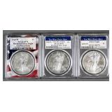 (3) 2020-W SILVER EAGLES PCGS MS70-SP70