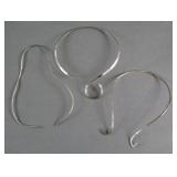 (3) STERLING SILVER BRUTALIST NECKLACES
